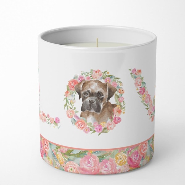 Carolines Treasures 3.75 x 3.25 in. Unisex Boxer No.2 Love 10 oz Decorative Soy Candle WDK4340CDL - main